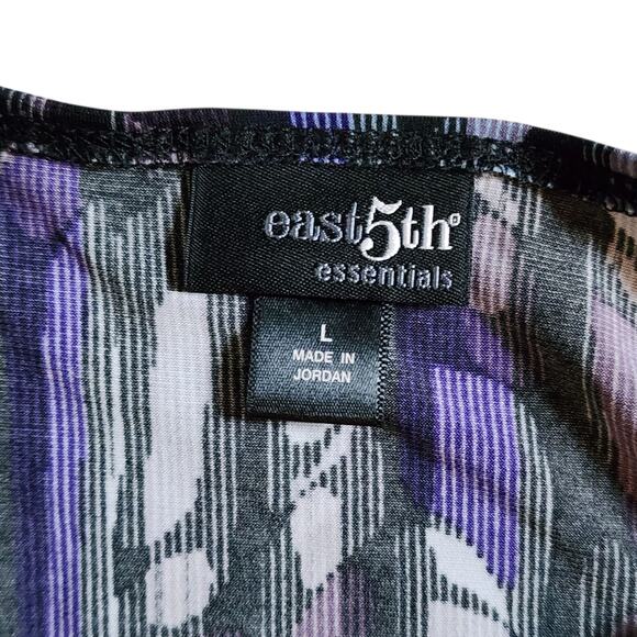 East 5th Essentials Womens Pullover Stretch Knit Tee Size L Purple Blue Top - Picture 5 of 8